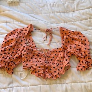 Pink with black polka dot for love and lemons blouse